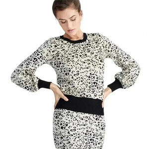RACHEL ROY •cheetah print sweater LARGE Animal Print Viscose/ corpcore chic